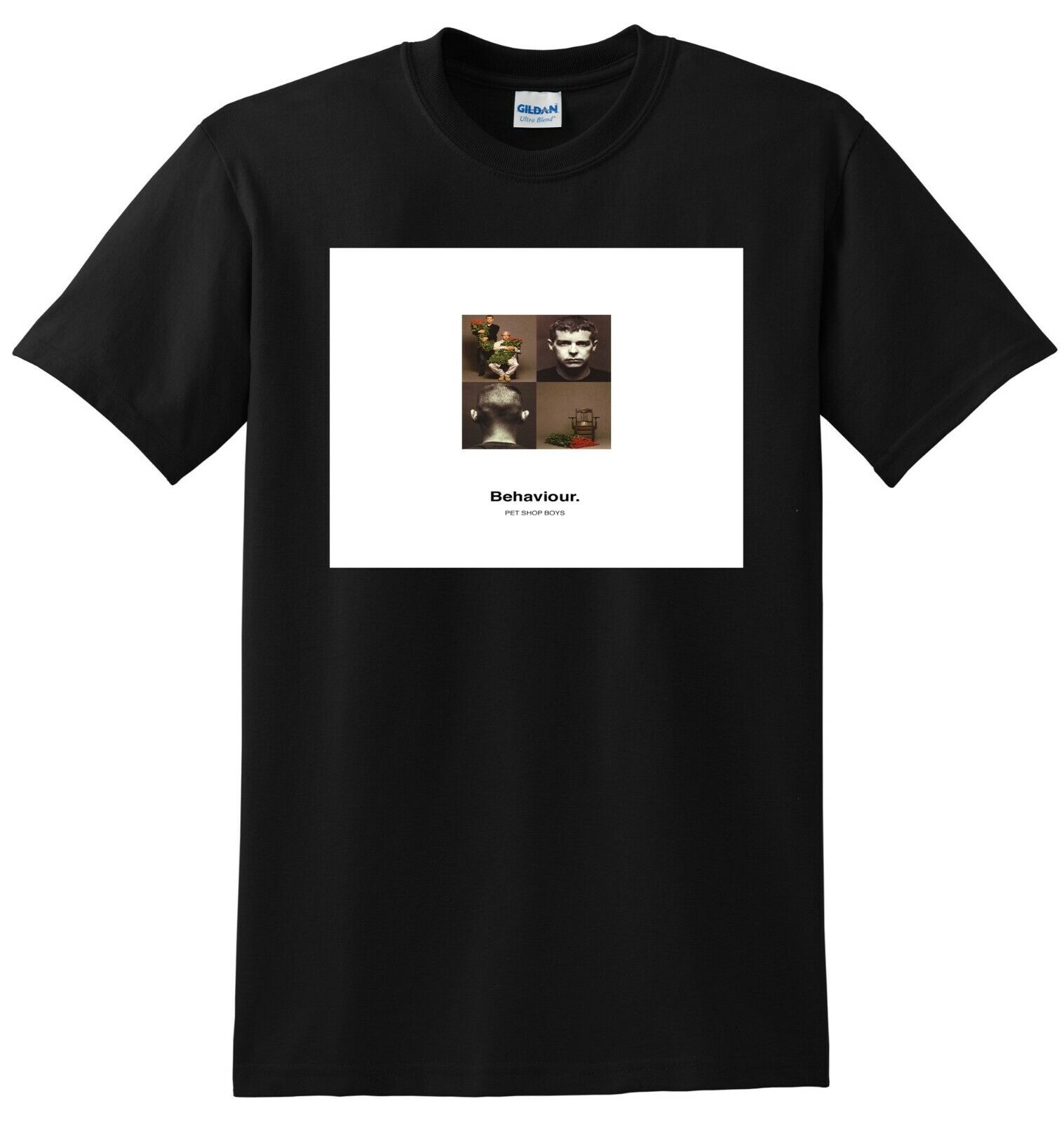 PET SHOP BOYS T SHIRT Behaviour vinyl cd cover