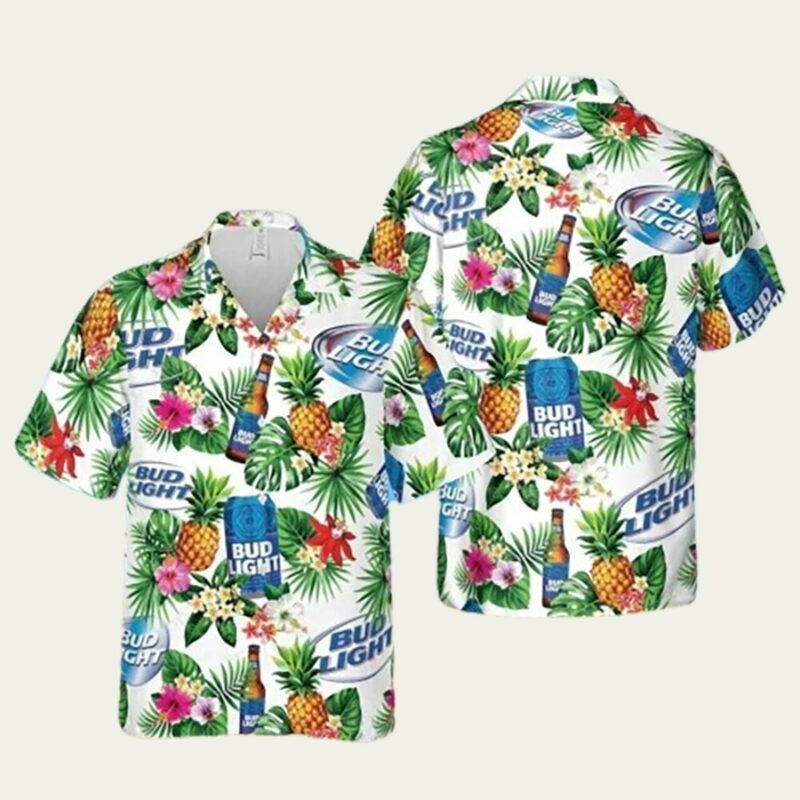 PINEAPPLE FLOWER BUSCH LIGHT HAWAIIAN SHIRT