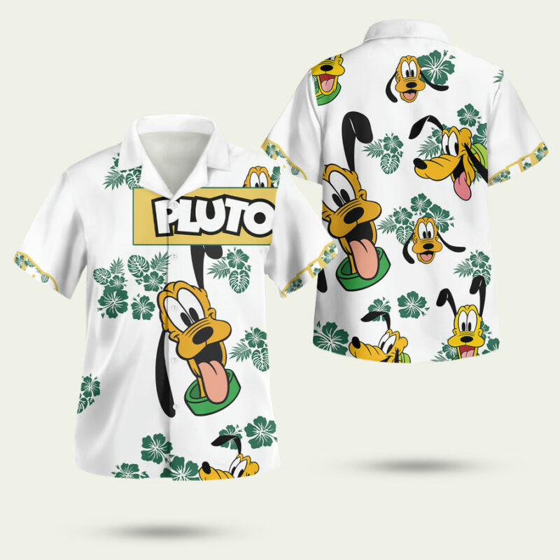 PLUTO DOG HIBISCUS DISNEY HAWAIIAN SHIRT