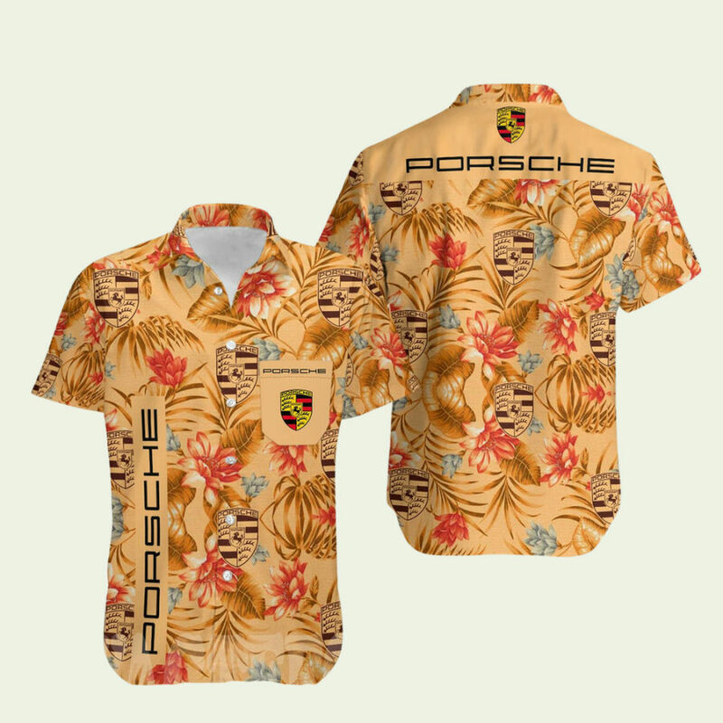 PORSCHE STREET STYLE ALL OVER PRINT SUMMER SET HAWAIIAN SHIRT