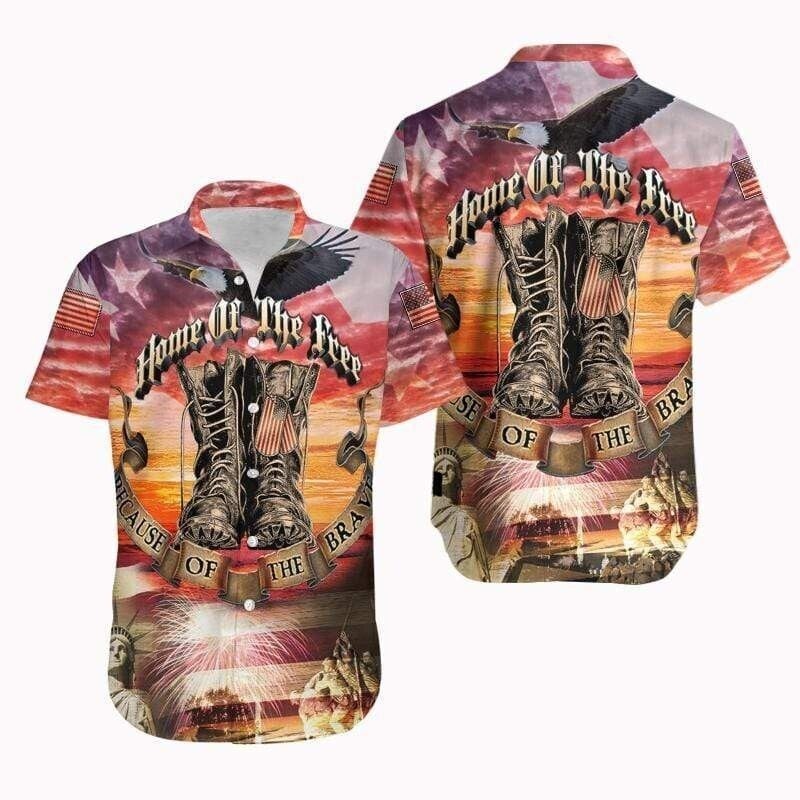 Patriotic Vibes Home Of The Free Hawaiian Shirt For Men, Women, S-5XL US Size