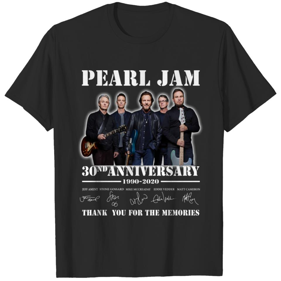 Pearl-jam 30th anniversary rock band member signatured T-Shirts