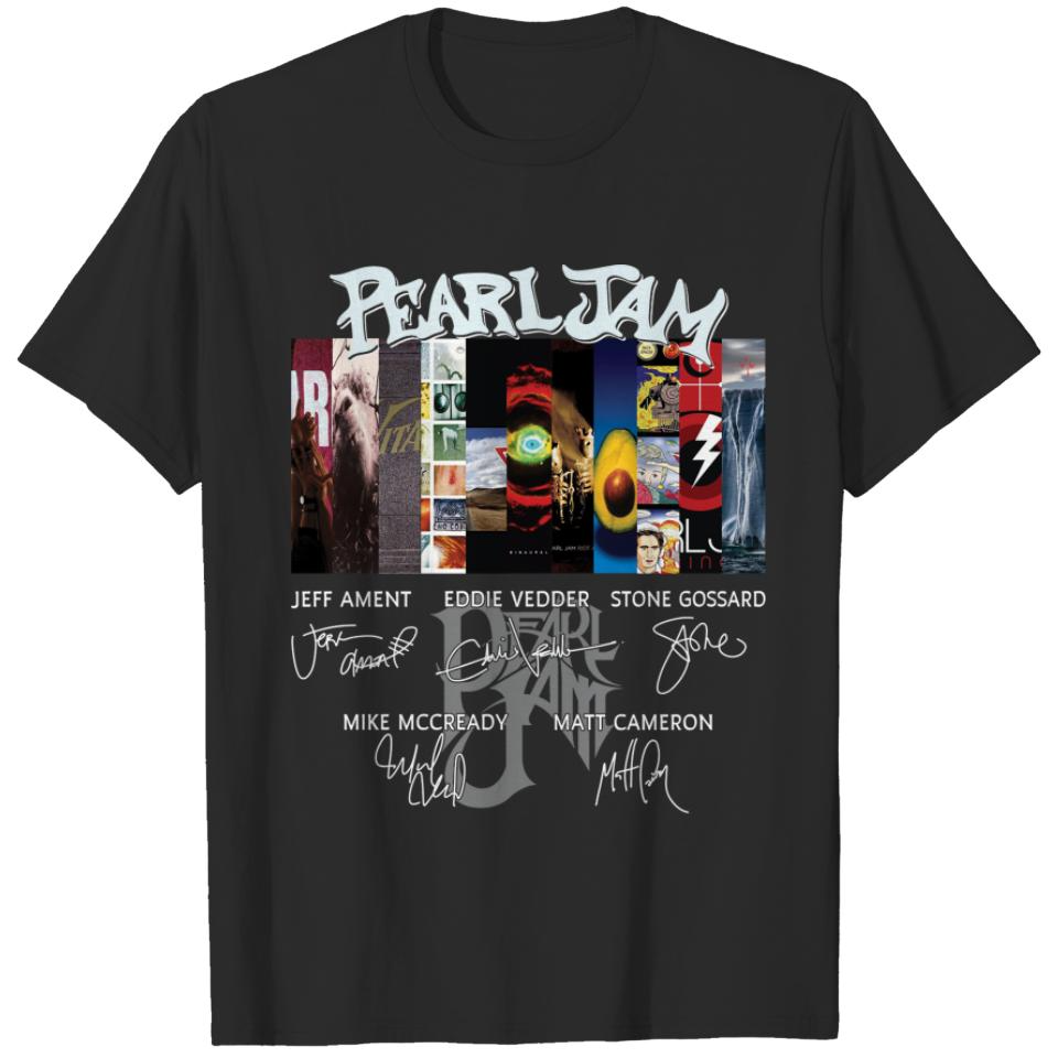 Pearl-jam rock band member signatures T-Shirts