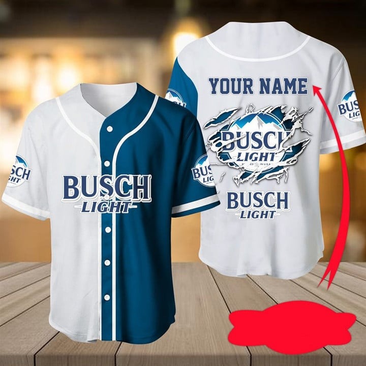 Personalized Busch Light Beer Baseball Jersey