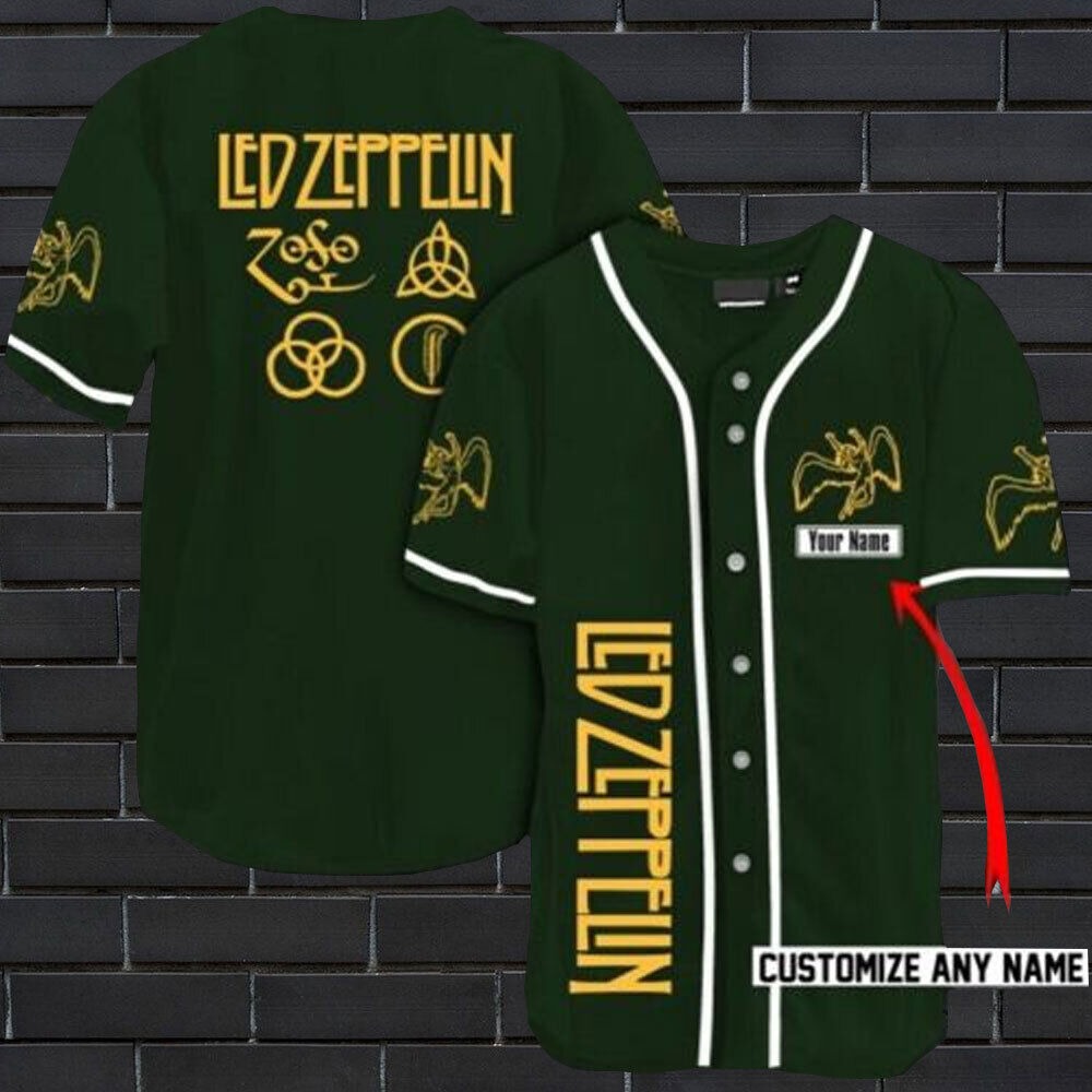 Personalized Led Zeppelin Rock Band Baseball Jersey Fanmade 3D Print T-Shirts