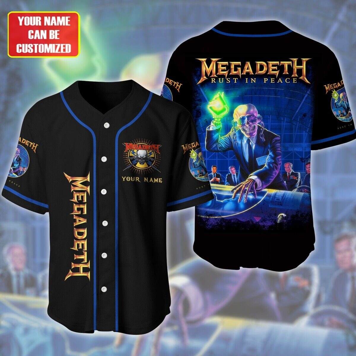 Personalized Megadeth Rock Band Baseball Jersey Print Unisex T-Shirts Men Women