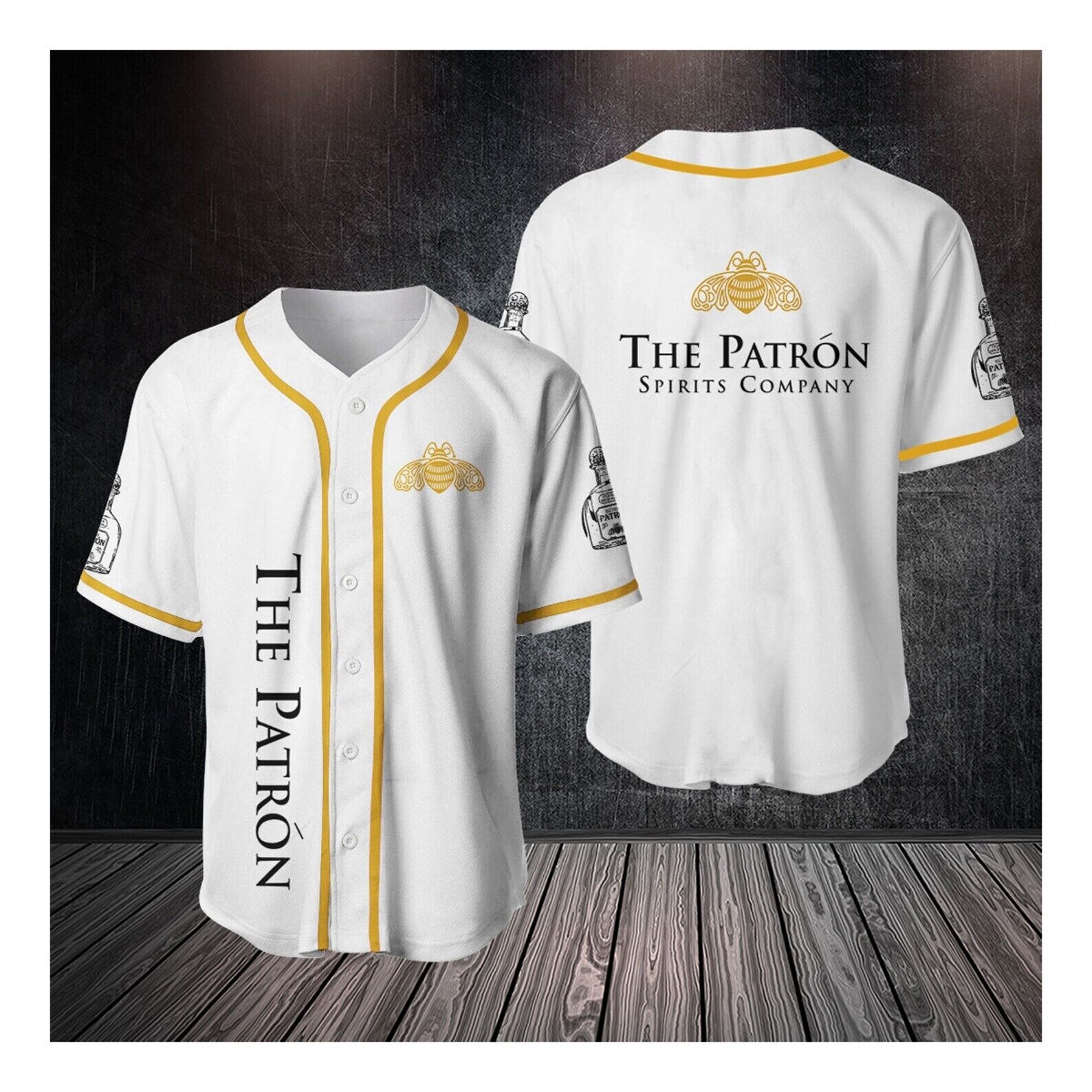 Personalized Patron Tequila White Baseball Jersey Shirt