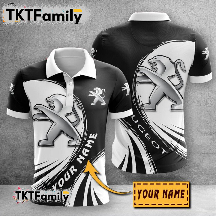 Peugeot Custom Name 3D Polo Shirt TKT Familys