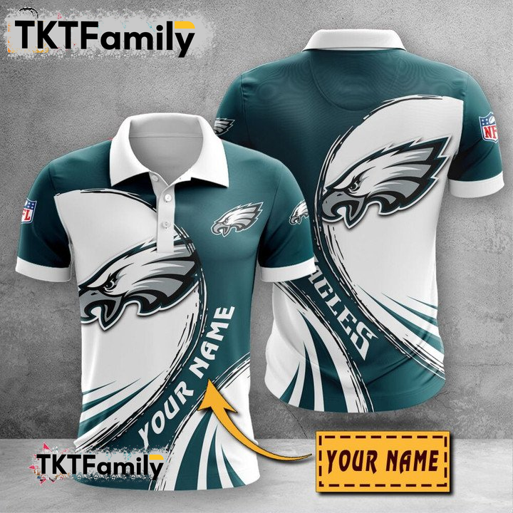 Philadelphia Eagles Custom Name 3D Polo Shirt TKT Familys