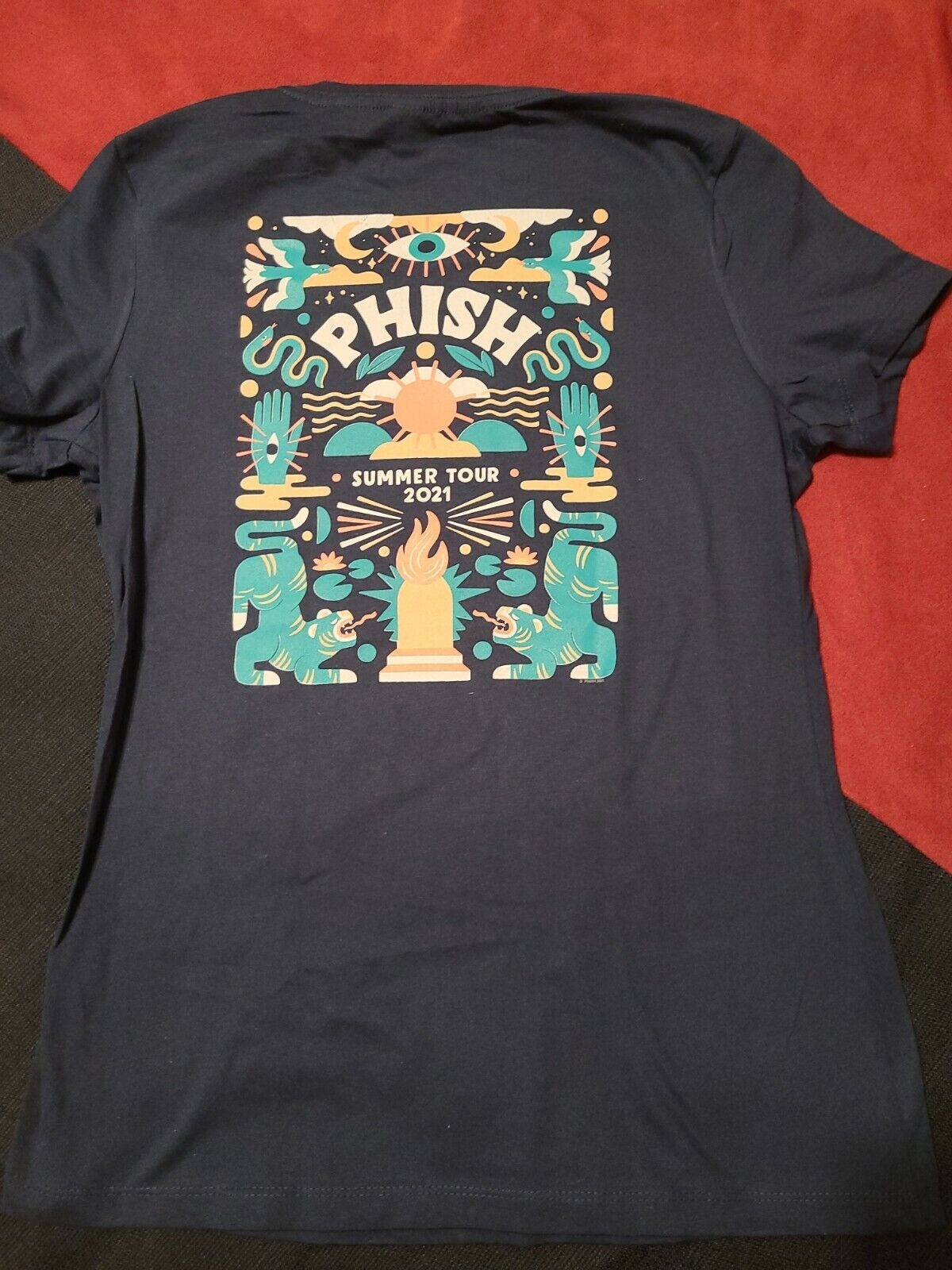 Phish Ladies Summer Tour Logo T-shirt tigers in lily patches