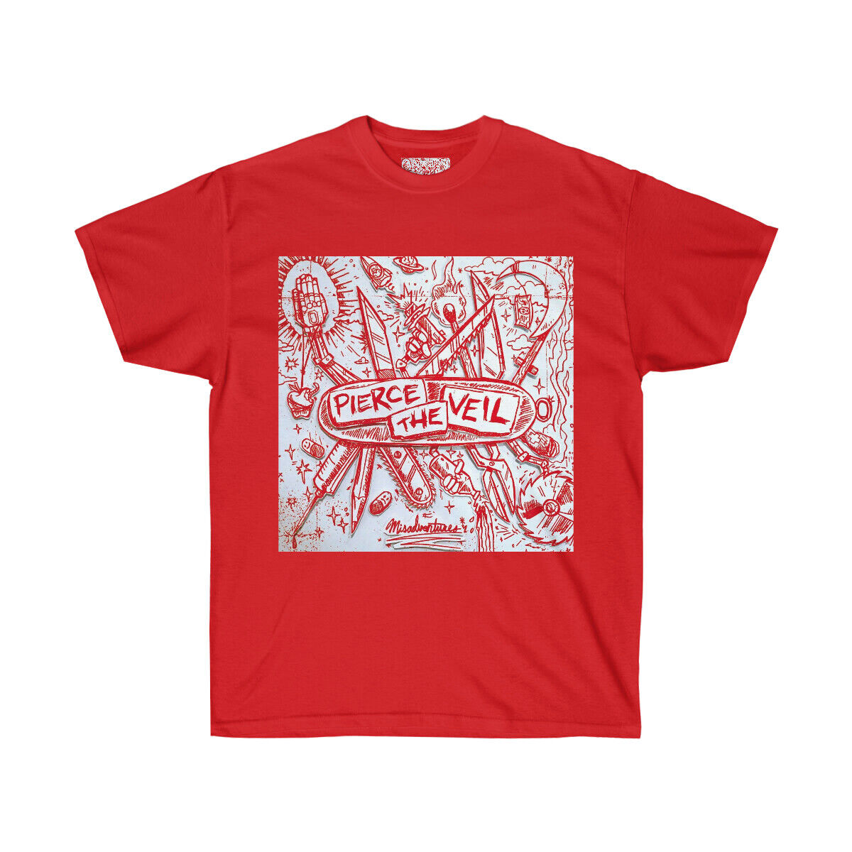 Pierce The Veil Unisex Ultra Cotton Tee Red