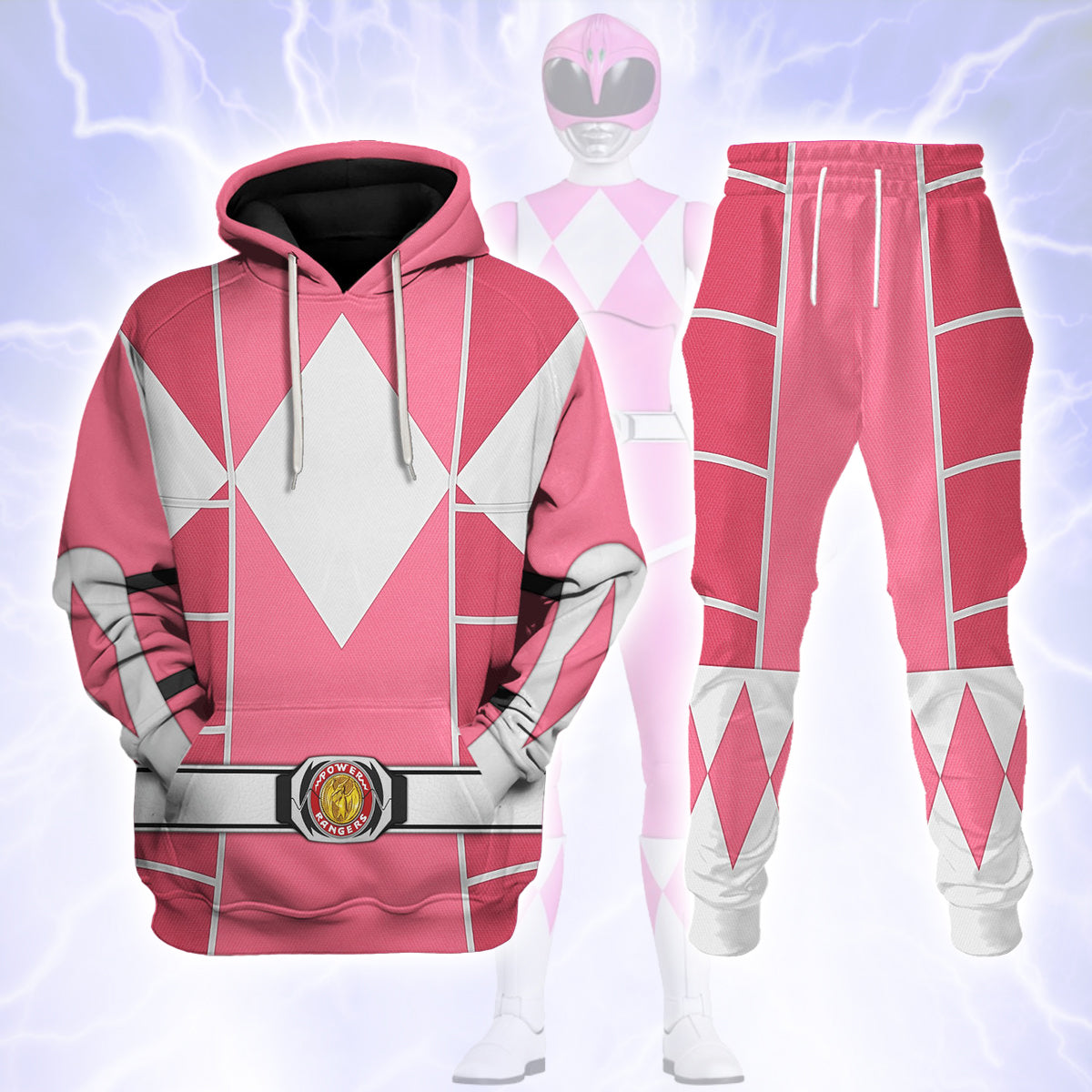 Pink Ranger Mighty Morphin Cosplay track suit 