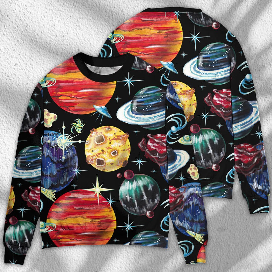 Planet Black Art Style - Sweater - Ugly Christmas Sweaters