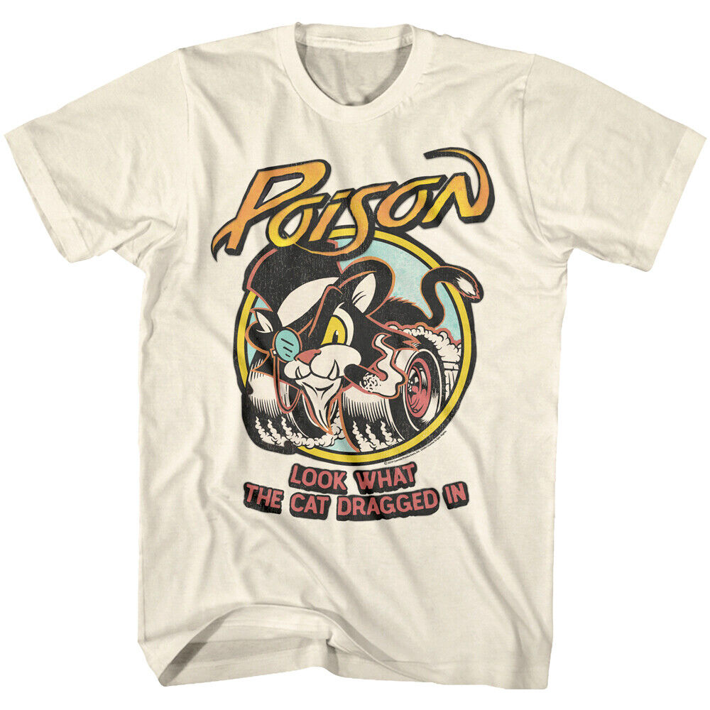 Poison Look What the Cat Dragged In Men's T Shirt Hot Wheels Album Cover Rock