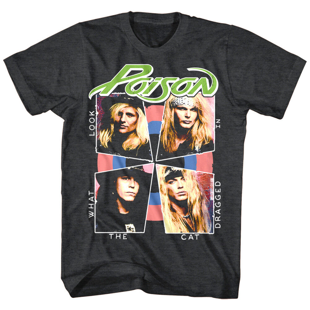 Poison Look What the Cat Dragged in Mens T Shirt Album Cover Metal Rock Merch