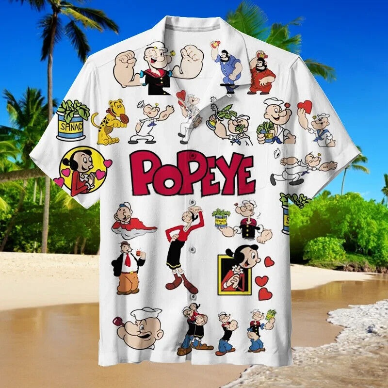 Popeye HAWAIIAN SHIRT, S-5XL US Size, Gift For Fans, Beach Shirt