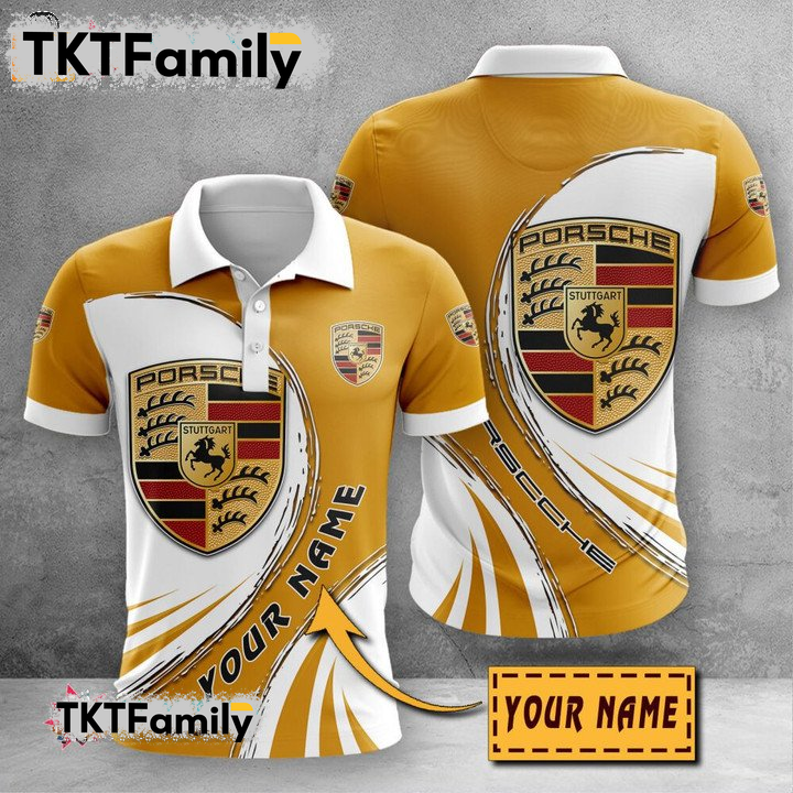 Porsche Custom Name 3D Polo Shirt TKT Familys