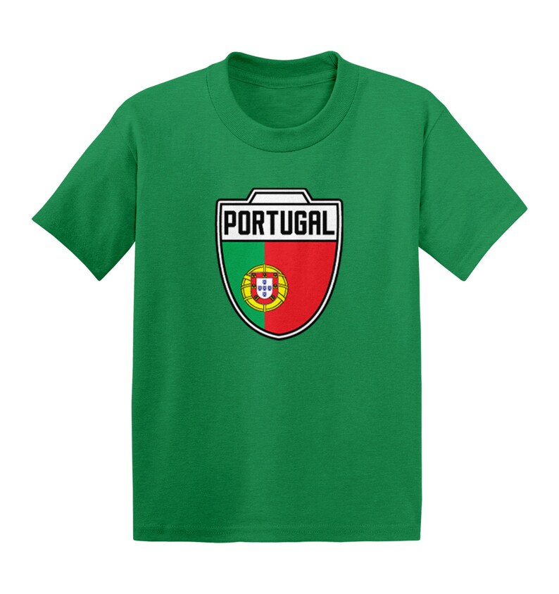 Portugal Soccer Crest Kid's T-Shirt - Country Pride Proud Heritage Nationality Compete World Competition Represent Futbol Sports