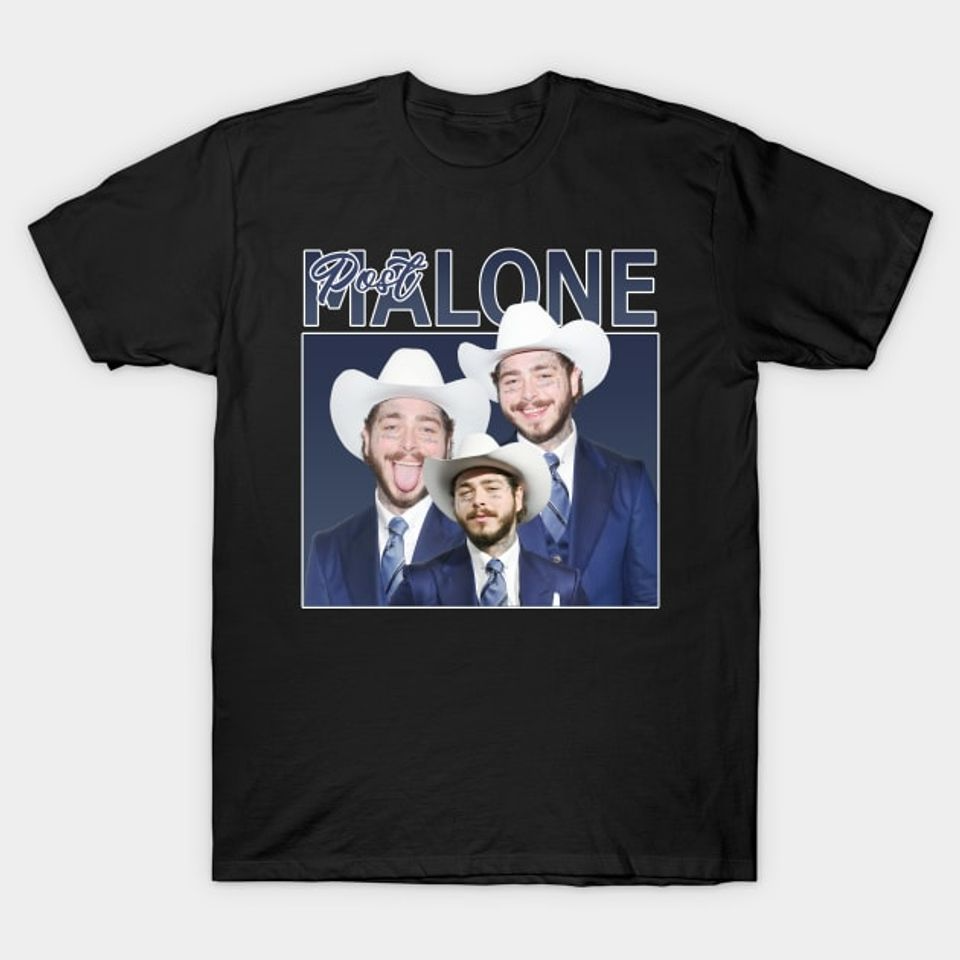 Post Malone  80s Rap Music Vintage  - Post Malone - T-Shirt