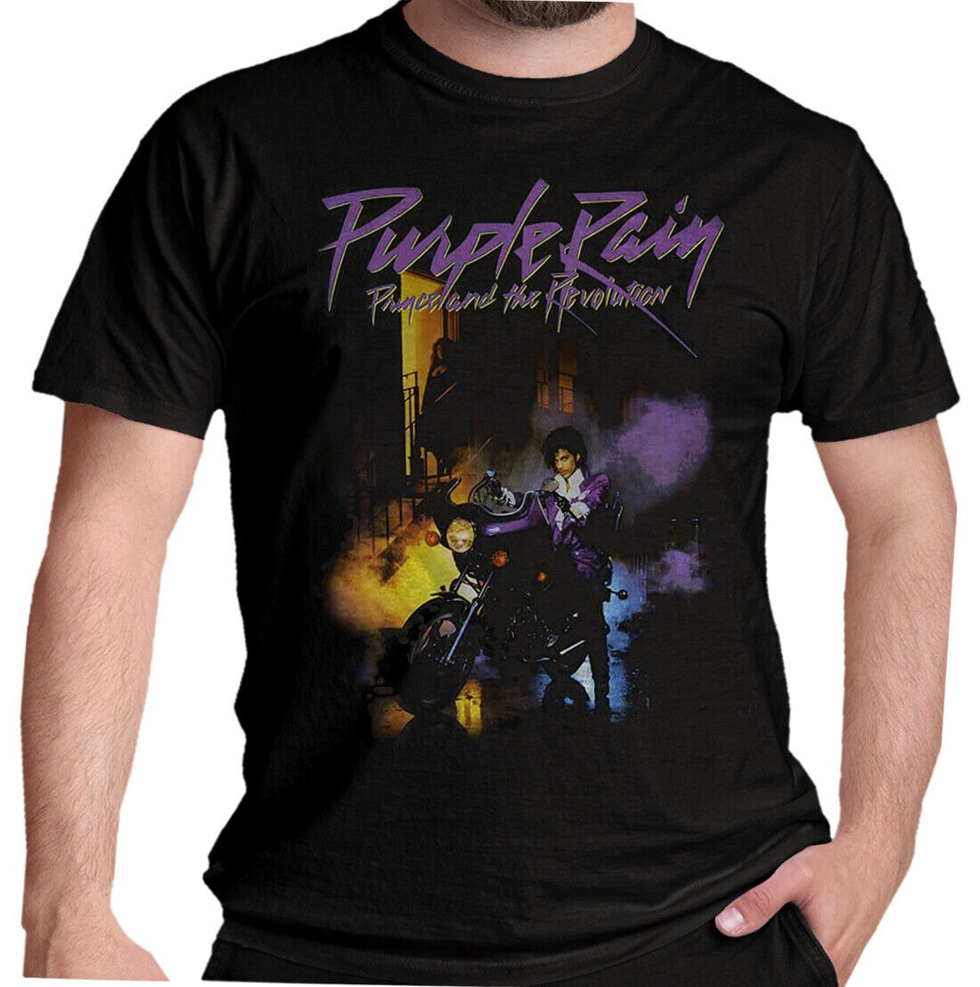 Prince T Shirt Official Purple Rain Album Cover Licensed Tee New Black  S-5XL