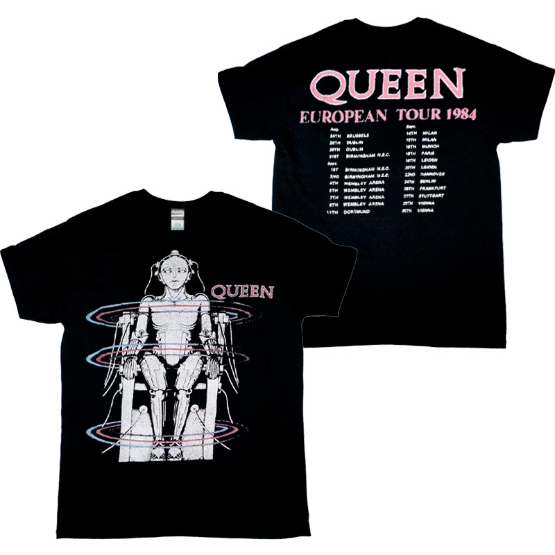 Queen The Works European Tour 1984 T-Shirt Black Fullsize