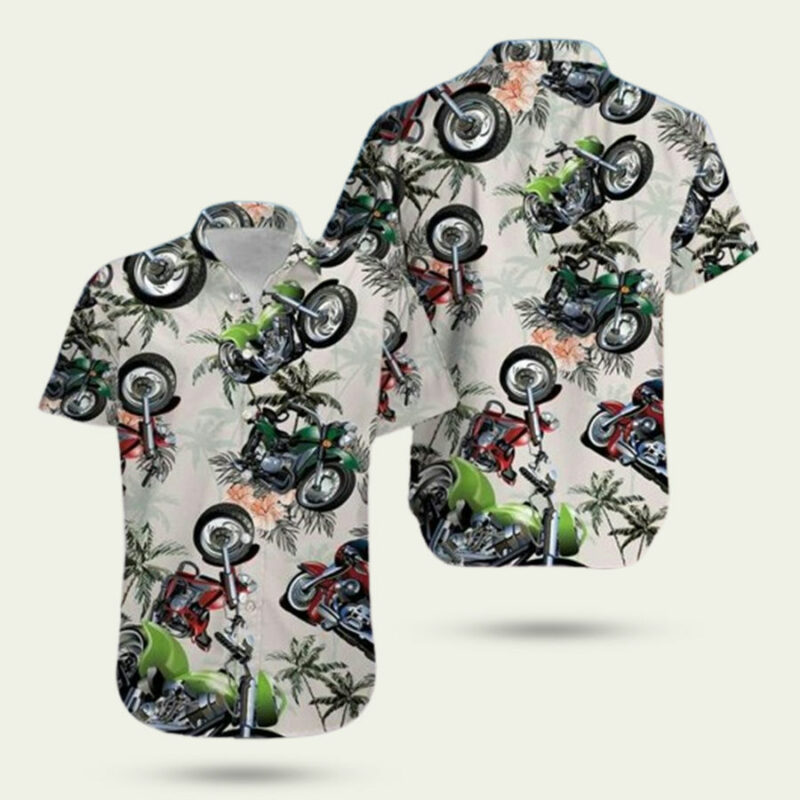 RACING MOTORBIKE TROPICAL COCONUT HAWAIIAN SHIRT