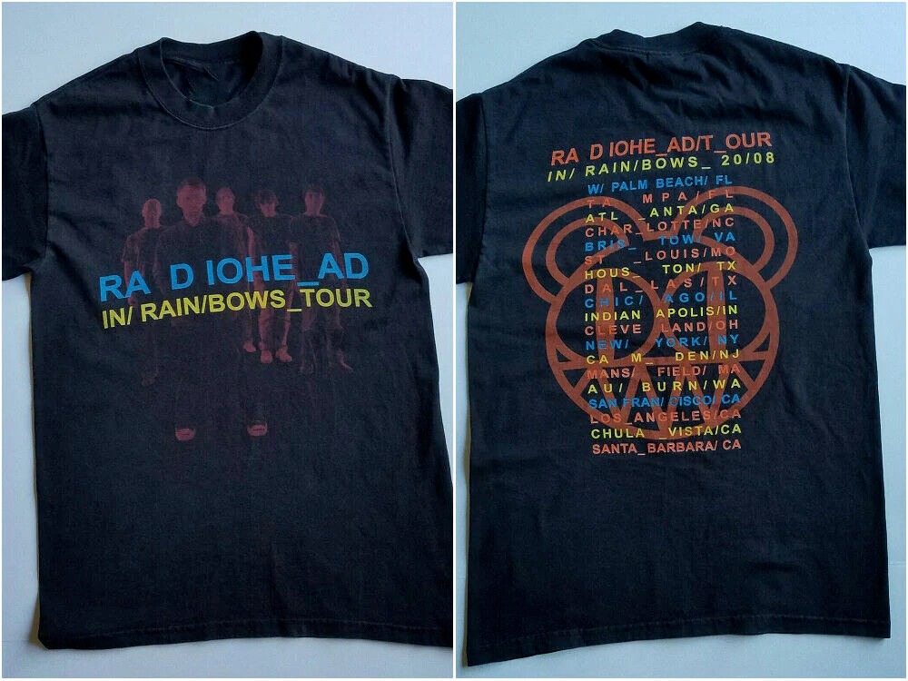 RADIOHEAD IN RAINBOWS TOUR 2008 BLACK T SHIRT