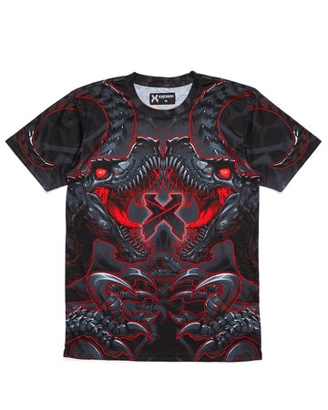 RAPTOR ATTACK DYE SUB TEE (RED-BLACK)