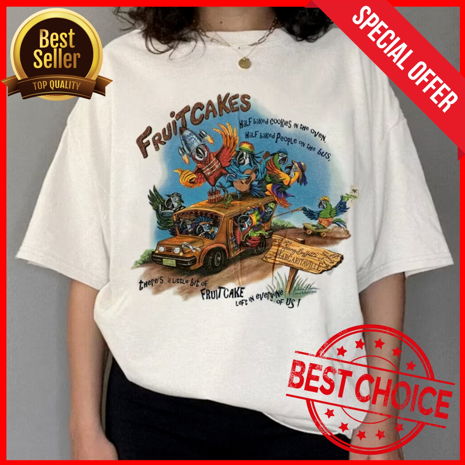 RARE Jimmy shirt - Jimmy Buffett Margaritaville T-Shirt - WHITE