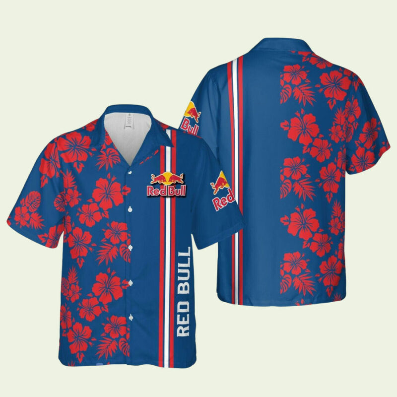 RED BULL FLORAL HAWAIIAN SHIRT