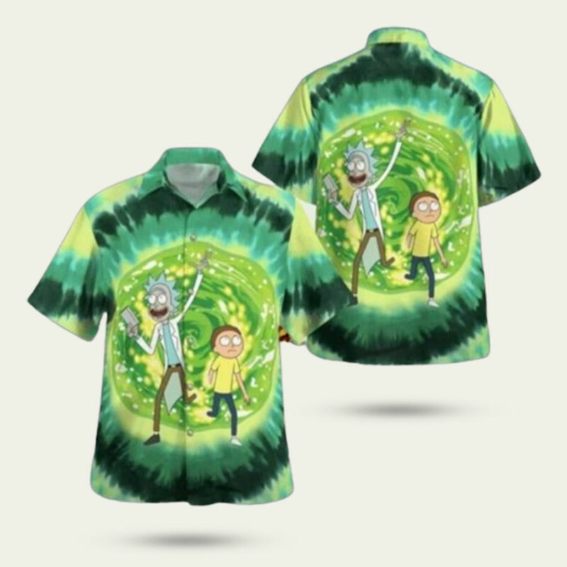 RICK AND MORTY FUNNY PATTERN HAWAIIAN SHIRT