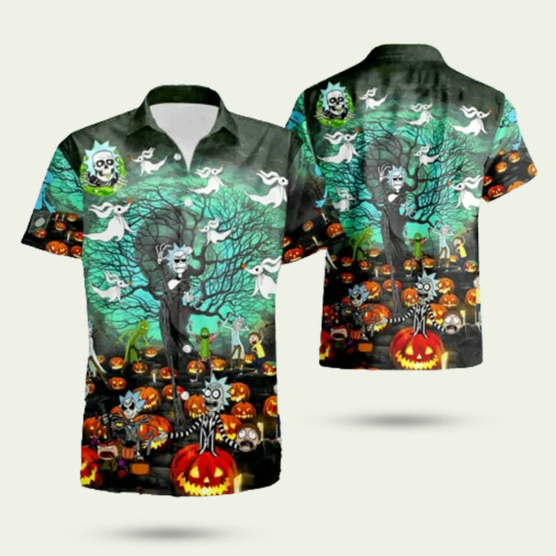 RICK AND MORTY NIGHTMARE HALLOWEEN HAWAIIAN SHIRT