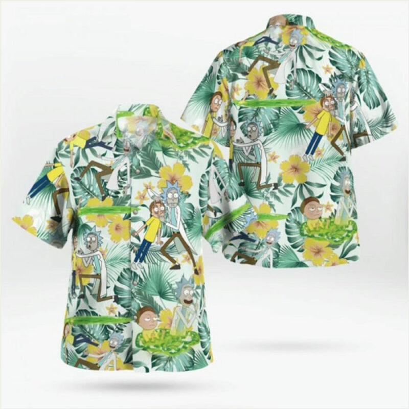 RICK AND MORTY TROPICAL SUMMER BEACH HAWAIIAN SHIRT