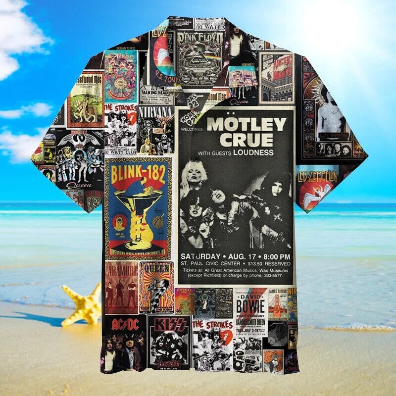 ROCK Band Unisex Hawaiian Shirt, Gift For Fan, Gift For Men, S-5XL US Size