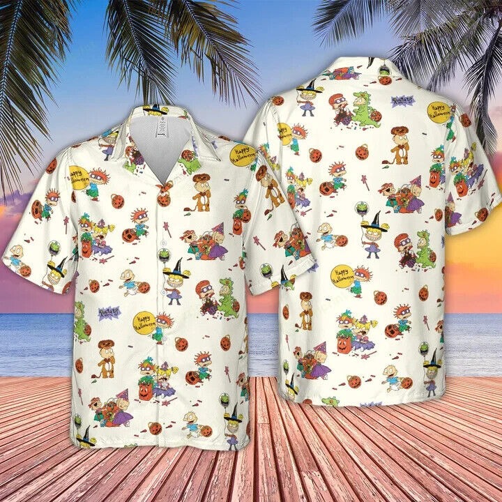 RUGRATS HAPPY HALLOWEEN PATTERN HAWAIIAN SHIRT, Gift For Men, S-5XL US Size