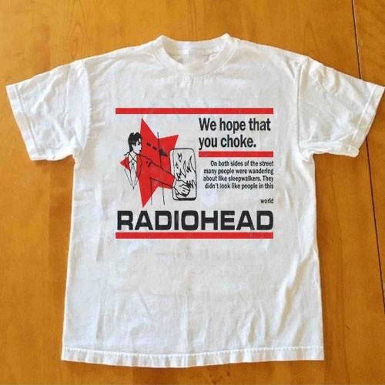 Radiohead band 90s We Hope The We Choke white short sleeve T shirt