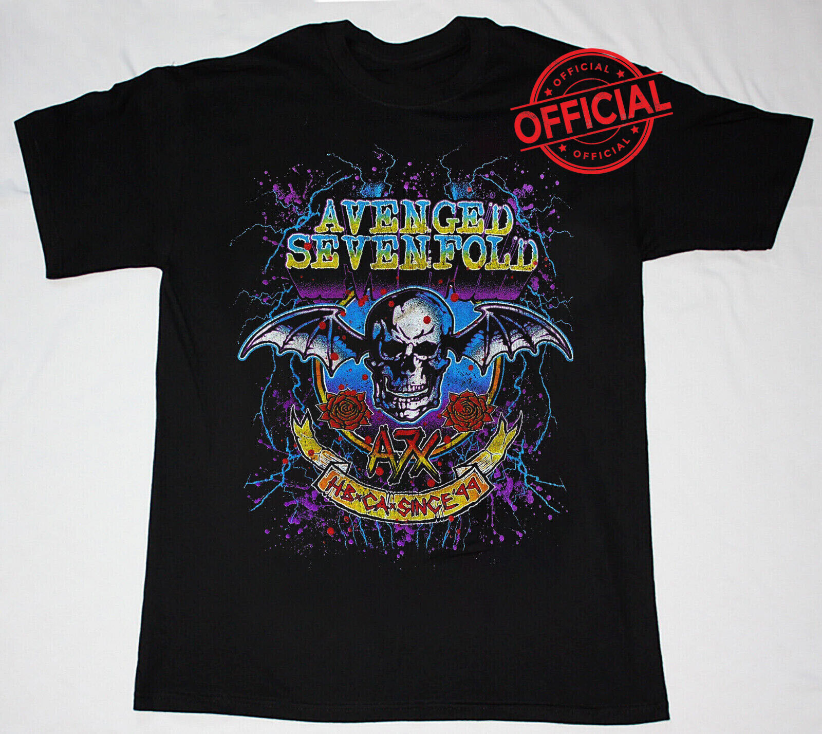 Rare A7X Avenged Sevenfold 2016 Tour Black Men T Shirt