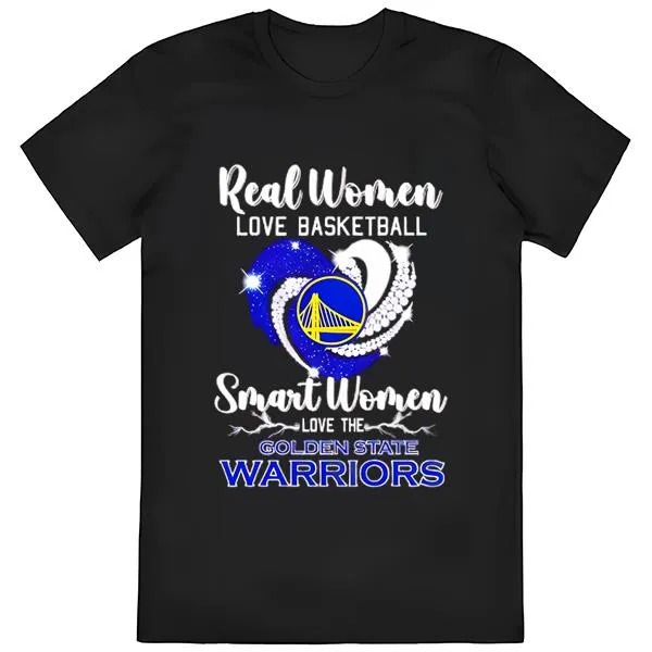 Real Women Love Football Smart Women Love The Golden State Warriors Diamond Heart shirt