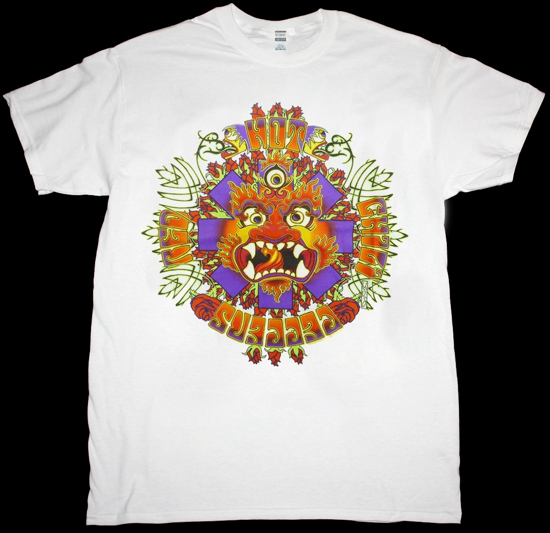 Red Hot Chili Peppers Dragon White T-Shirt Fullsize