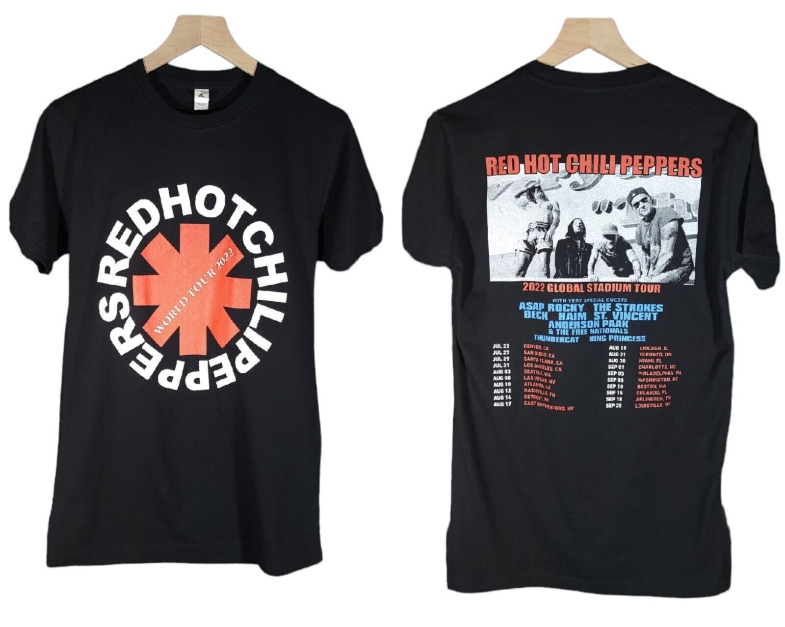 Red Hot Chilli Peppers 2022 Global Stadium Tour T-Shirt Tee Black