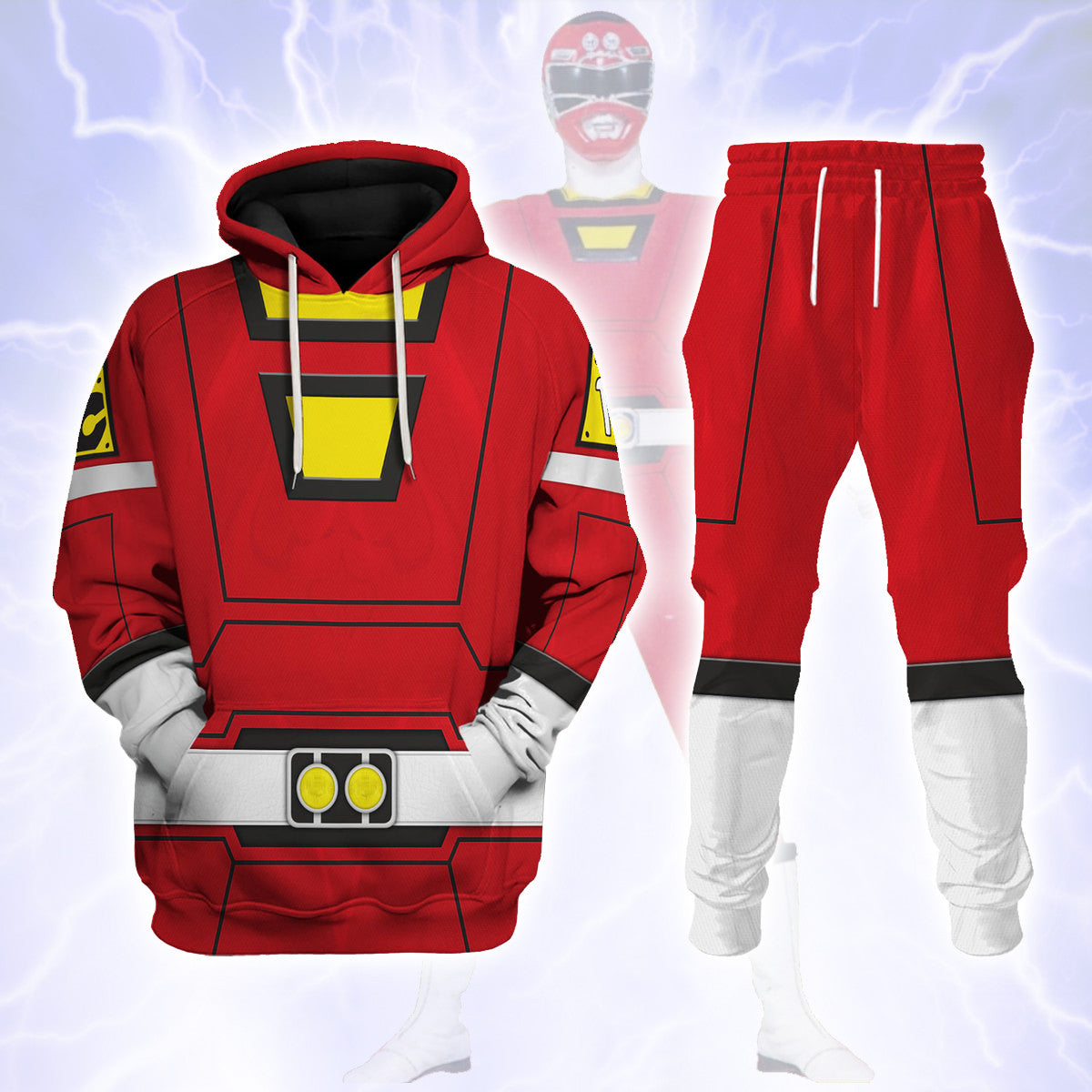 Red Power Rangers Turbo cosplay track suit 