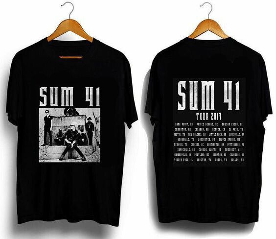 Reprinted Sum 41 Tour 2917 Black Shirt, 2 sides, gift for fan