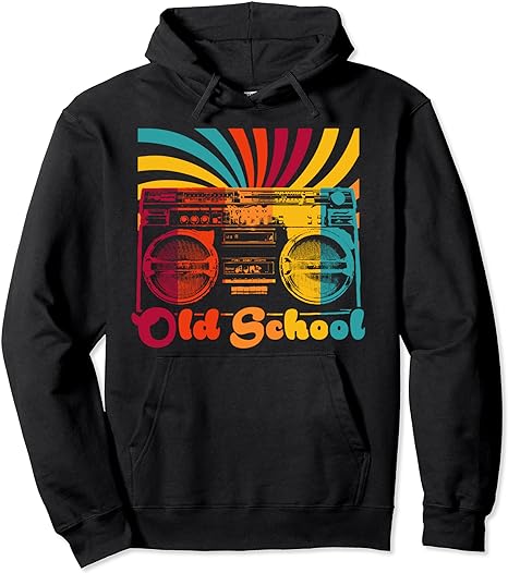 Retro Old School Cool Portable Boombox cassette HipHop Gift Pullover Hoodie