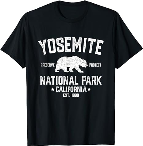 Retro Yosemite Bear California CA National Park 1880 T-Shirt