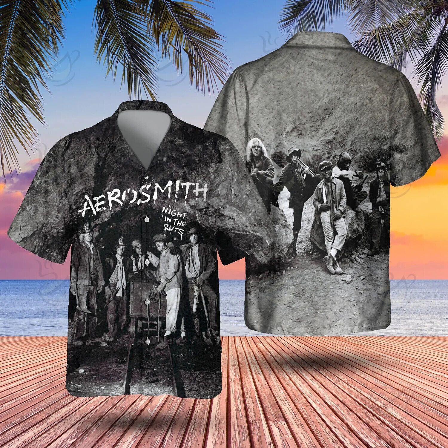 Rock Band Aerosmith Night In The Ruts Hawaiian Shirt, Button Downs, S-5XL Size