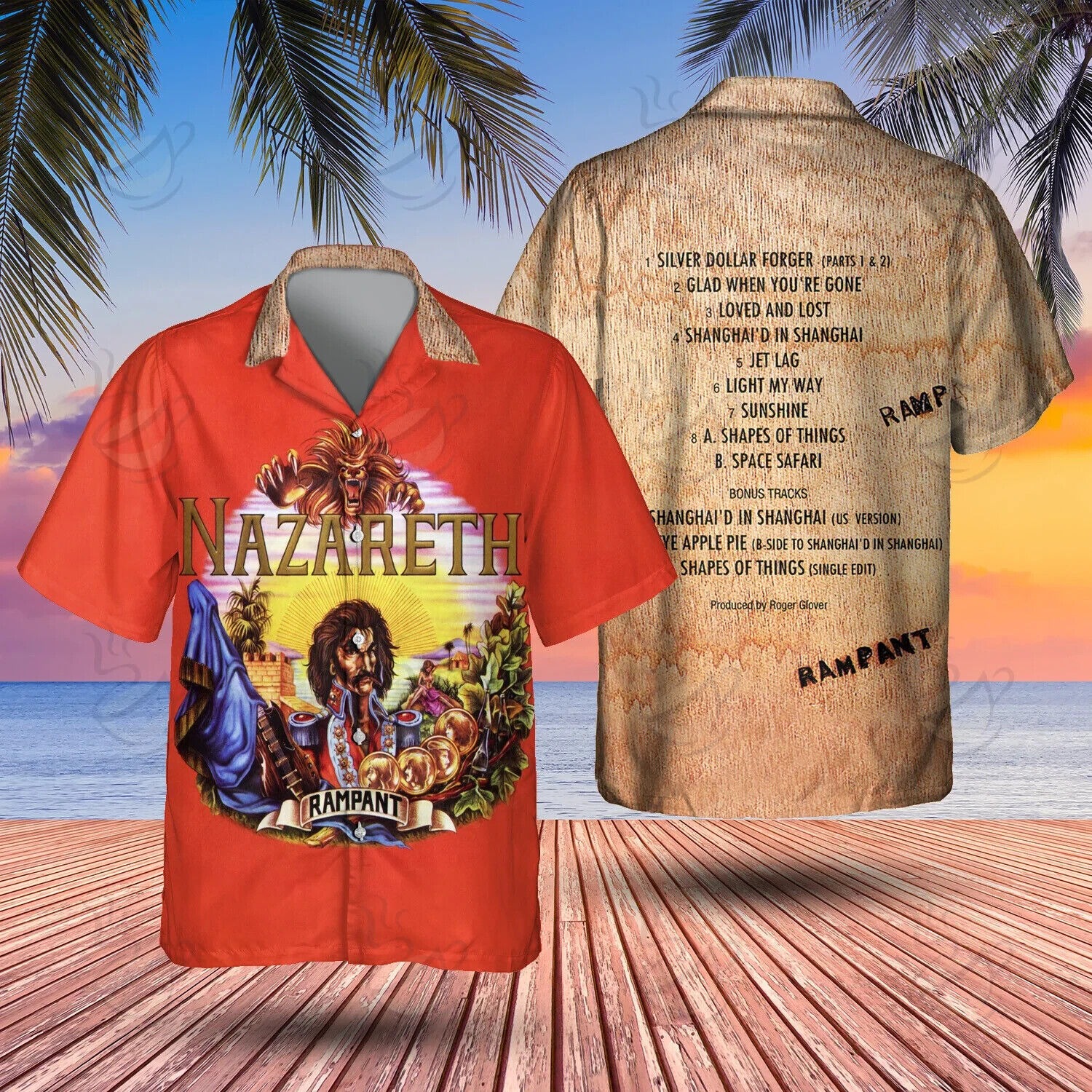 Rock Band Nazareth Rampant Hawaiian Shirt, Music Lovers, S-5XL US Size, For Him