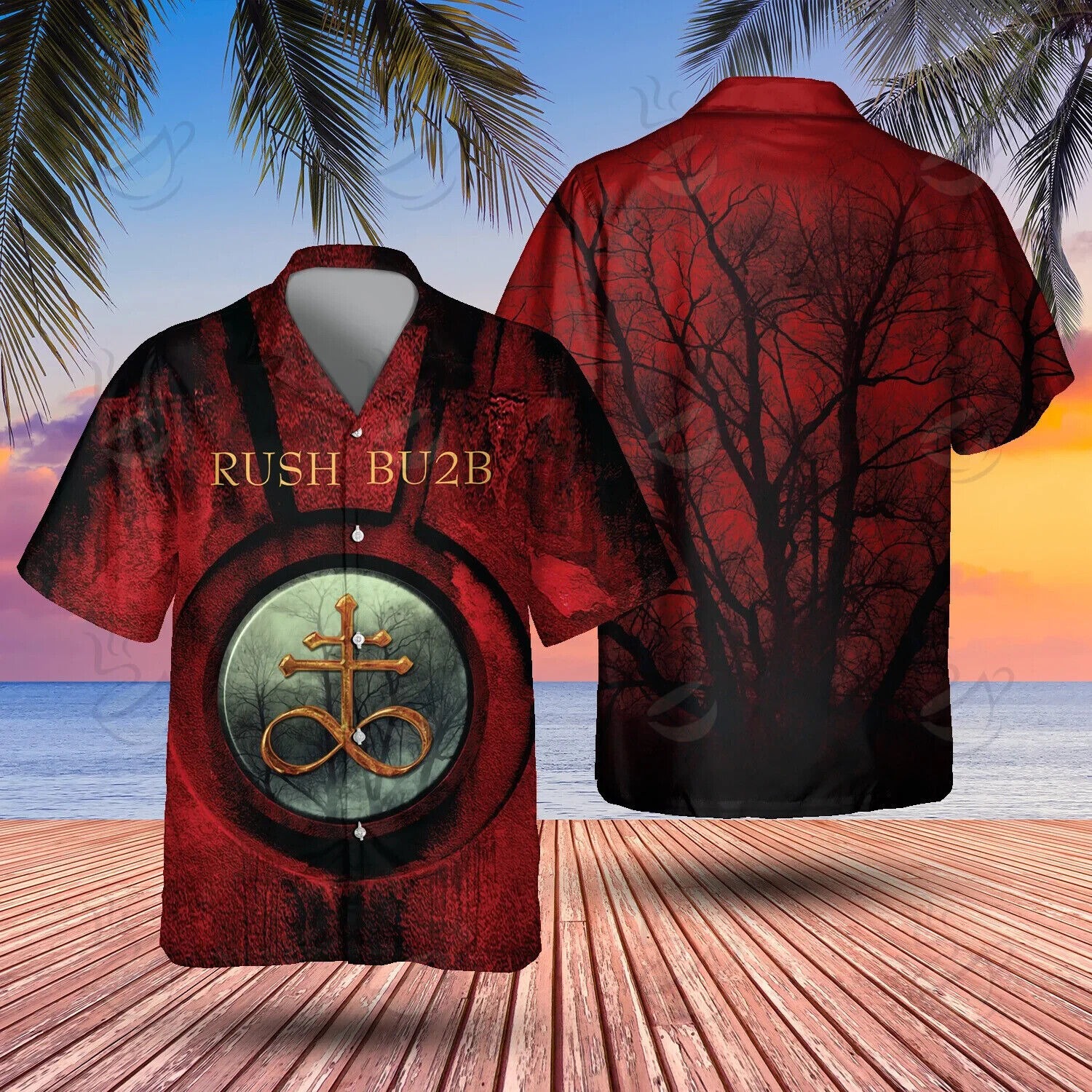 Rock Band Rush Bu2b Art Hawaiian Shirt, Button Down, Music Lovers Size S-5XL