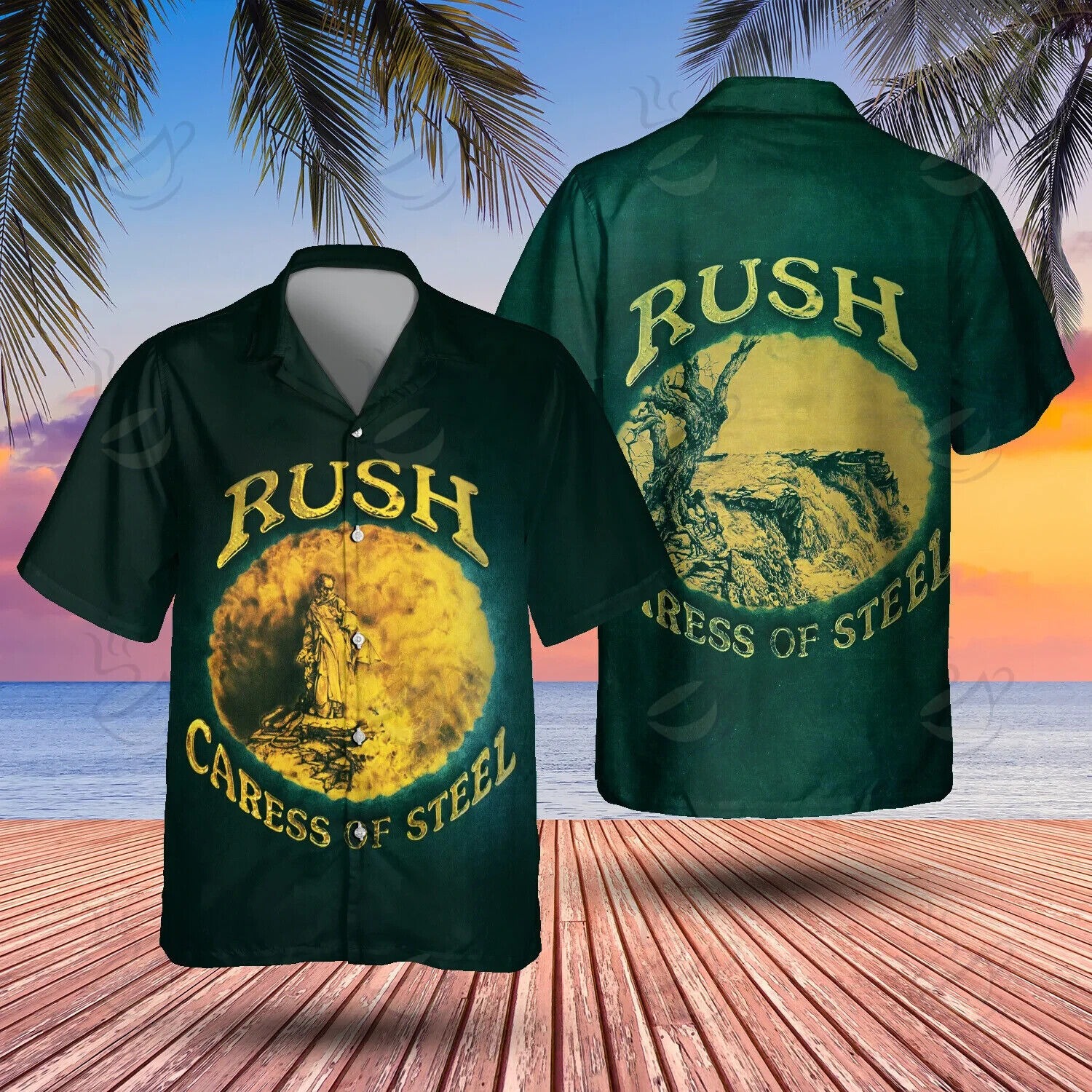 Rock Band Rush Caress Of Steel Hawaiian Shirt, Music Lovers Shirt Size S-5XL