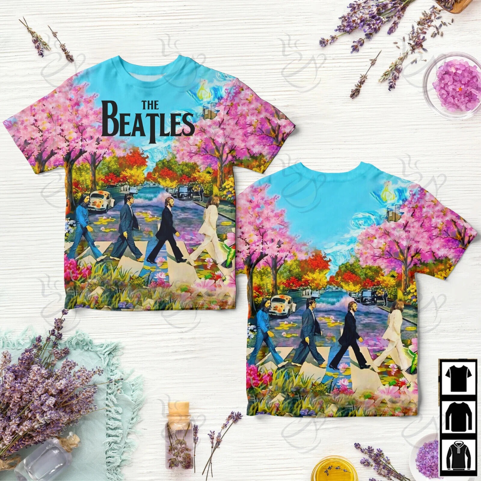 Rock Band The Beatles Cherry Blossom T-shirt, Music Lovers T-Shirt Size S-5XL