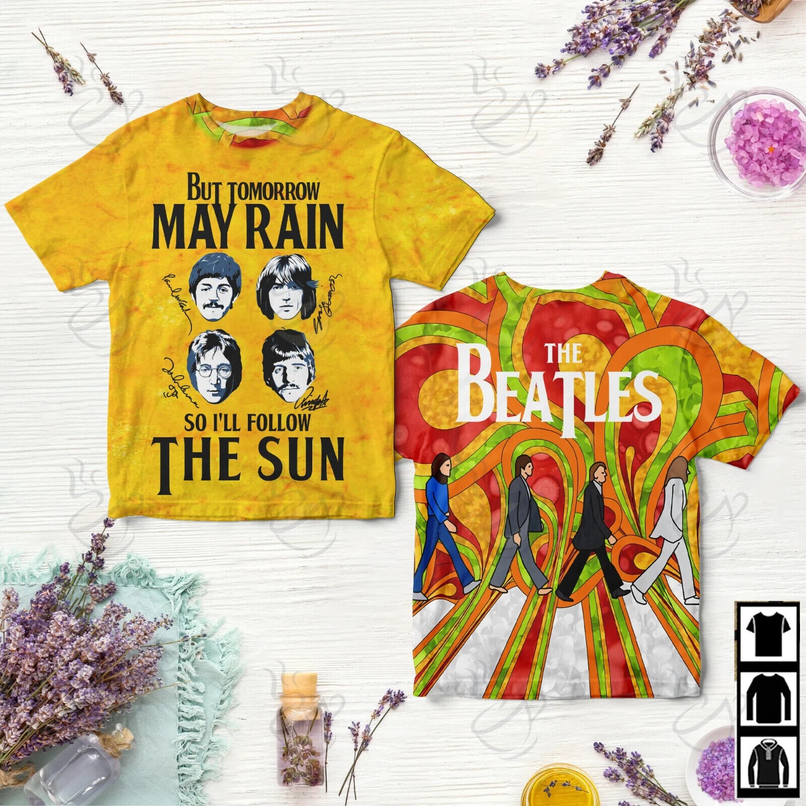 Rock Band The Beatles Follow The Sun T-shirt, Music Lovers T-Shirt Size S-5XL